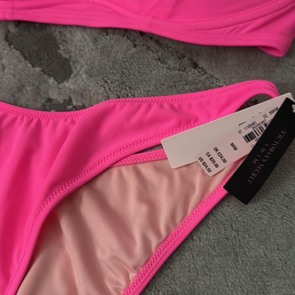 Victorias Secret push up Vibrant Pink Women's Bikini Set 34D / Medium - Picture 2 of 5